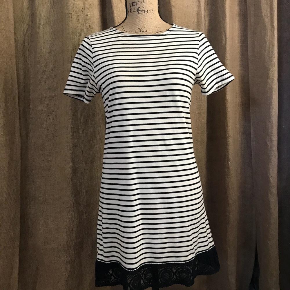 Black and White Striped Dress